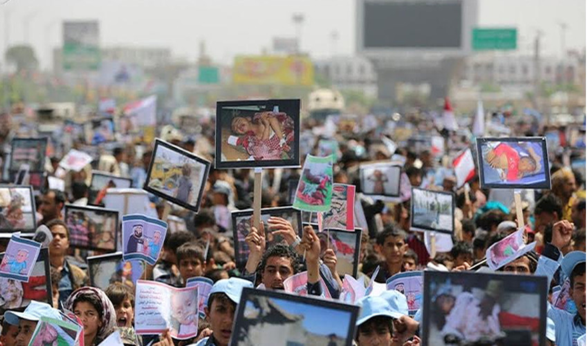 مسيرة لأطفال اليمن تندد بمواقف الأمم المتحدة المخزية بحق الأطفال